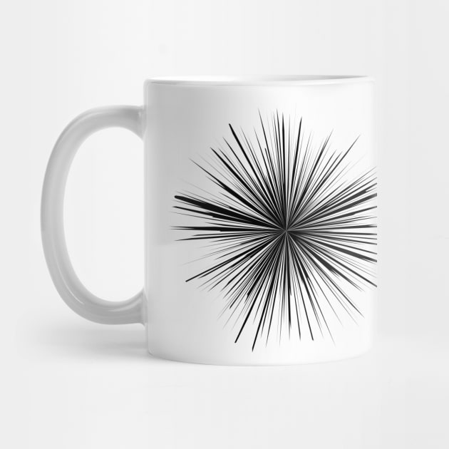 Circular Spikes Geometric Abstract Black and White by k10artzone